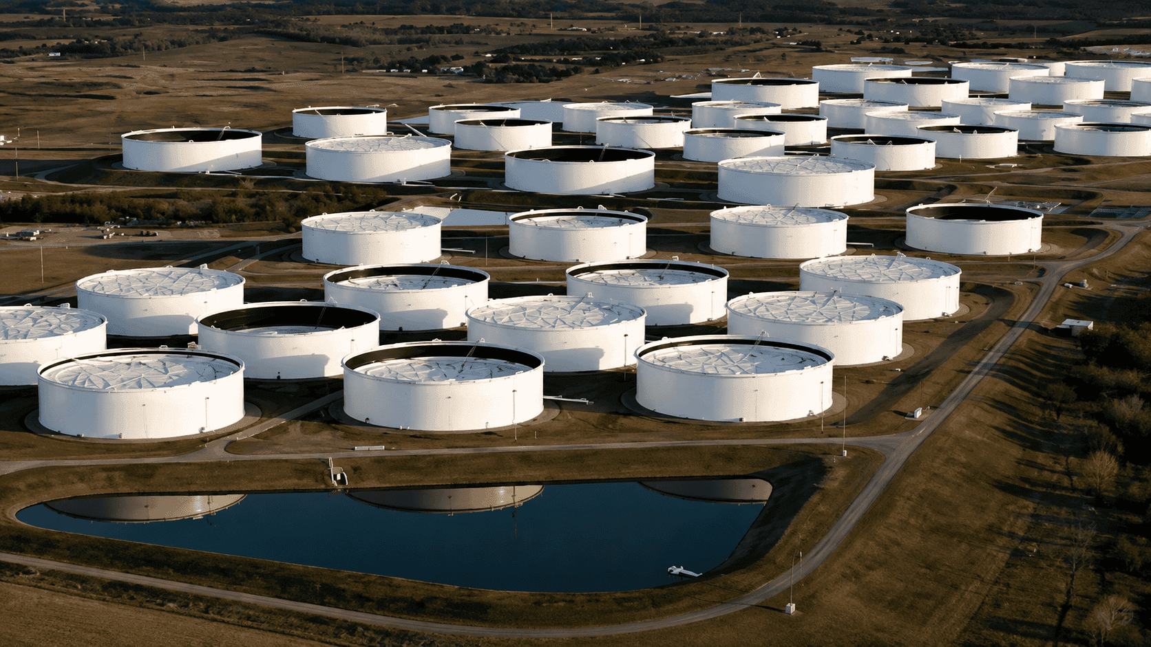 Oil field at sunrise